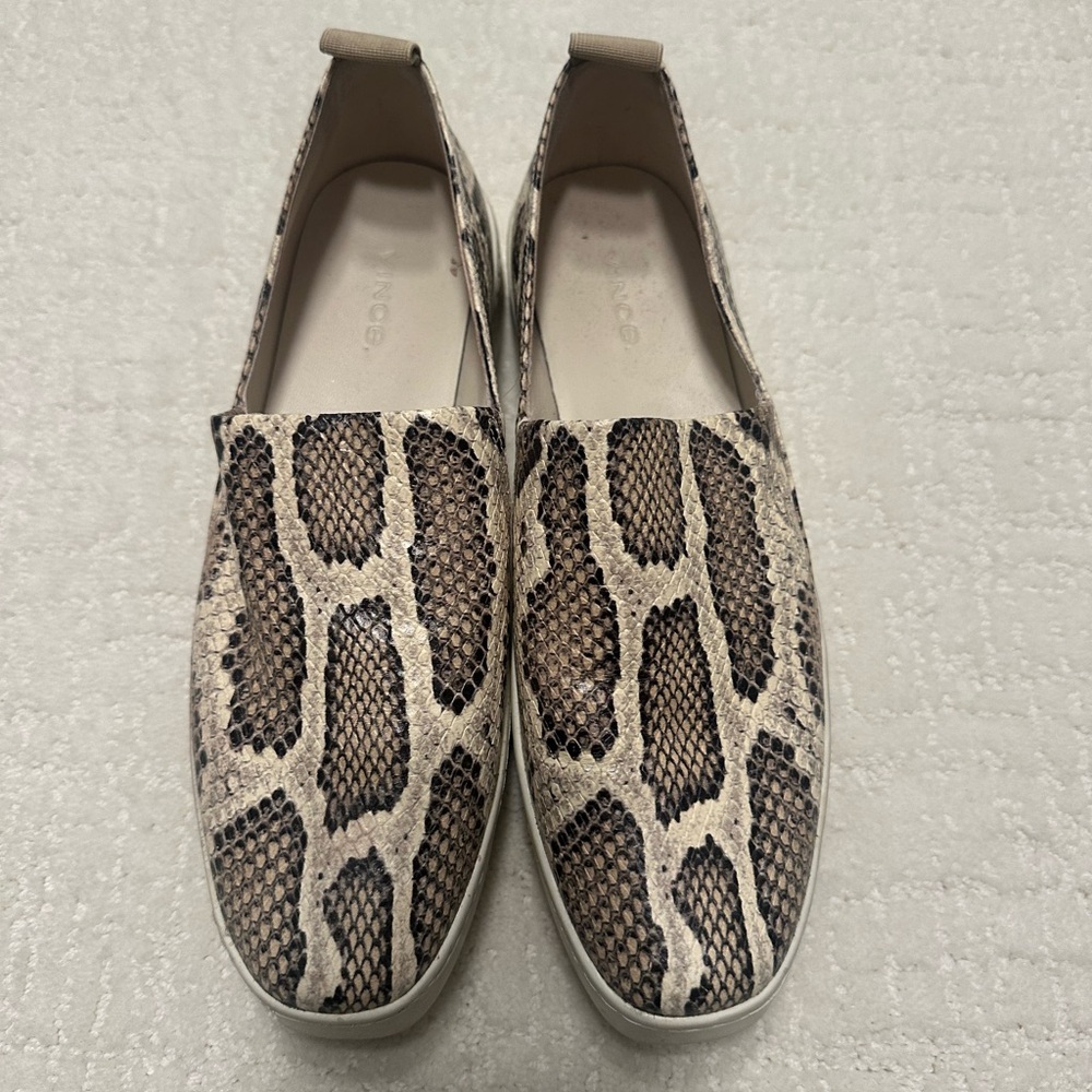 Vince Neutral Colored Snake Skin Slip On Sneakers-Women’s size 8